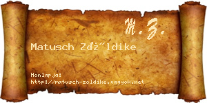 Matusch Zöldike névjegykártya